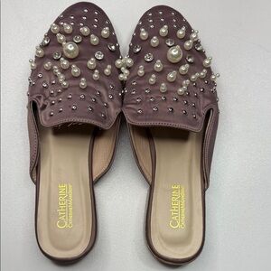 Catherine Malandrino Women's Embellished Mules - Mauve